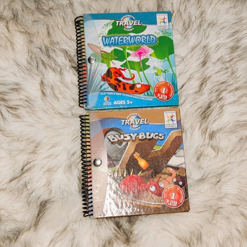 SmartGames Magnetic Travel Games Waterworld & Busy Bugs Logic Puzzles
